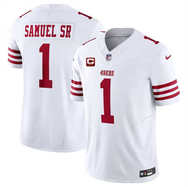 Men & Women & Youth San Francisco 49ers #1 Deebo Samuel SR White 2024 F.U.S.E. With 2-Star C Patch Vapor Untouchable Limited Stitched Jersey